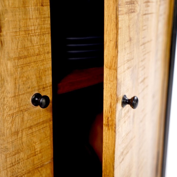 Boekenkast in metaal en natuurlijk hout 140 cm – Diane