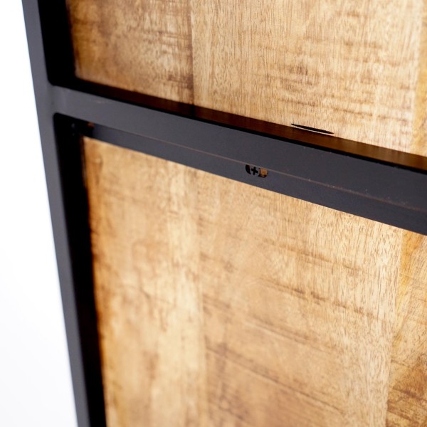 Boekenkast in metaal en natuurlijk hout 140 cm – Diane