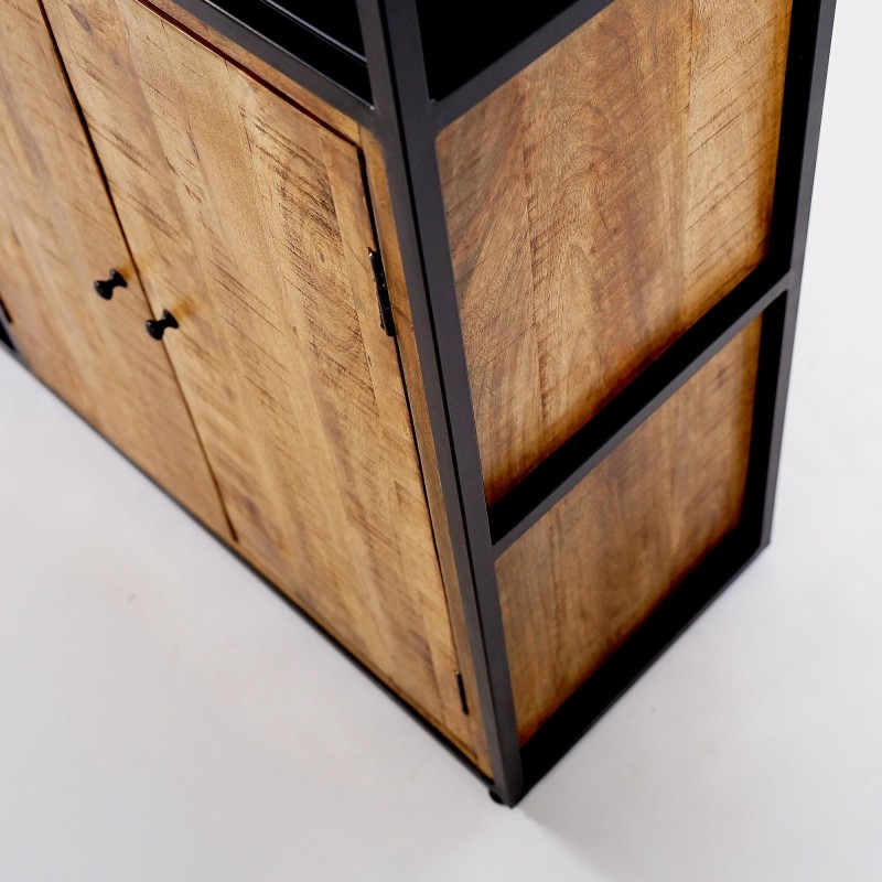 Boekenkast in metaal en natuurlijk hout 140 cm – Diane
