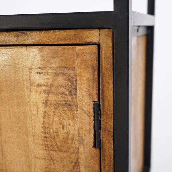 Boekenkast in metaal en natuurlijk hout 140 cm – Diane