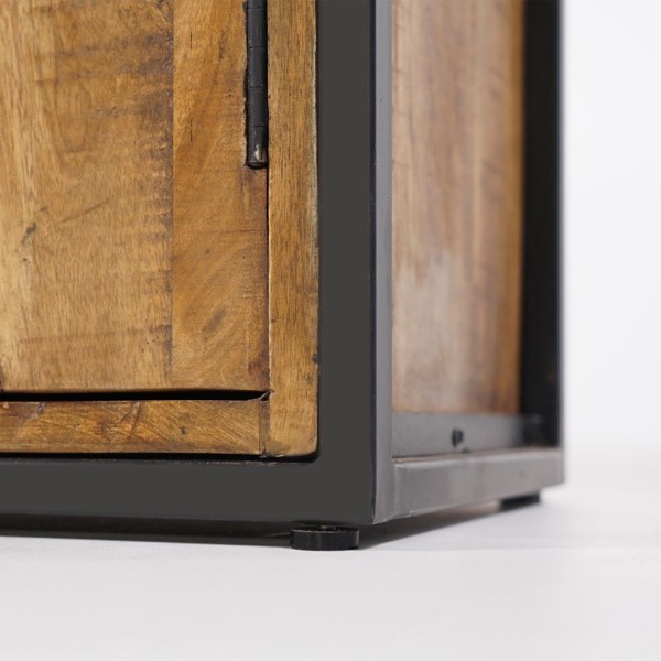 Boekenkast in metaal en natuurlijk hout 140 cm – Diane