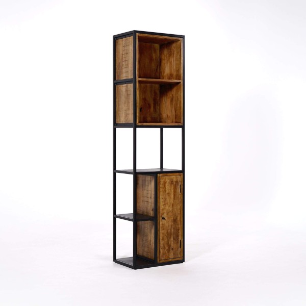 Boekenkast / wandrek in metaal en natuurlijk hout 50 cm – Diane