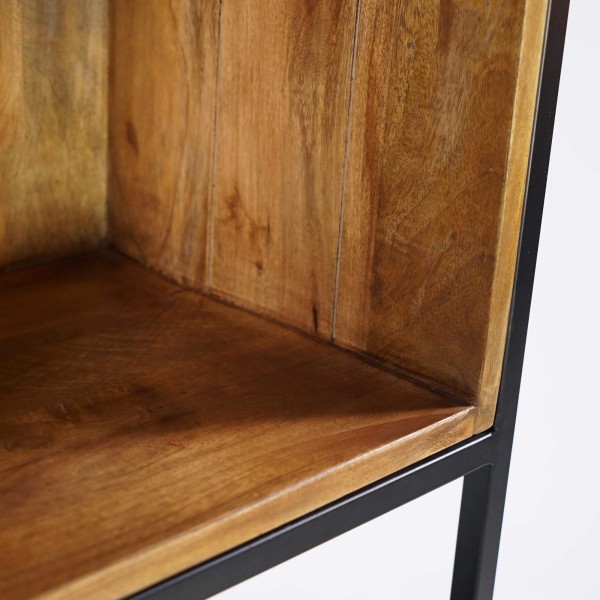 Boekenkast / wandrek in metaal en natuurlijk hout 50 cm – Diane