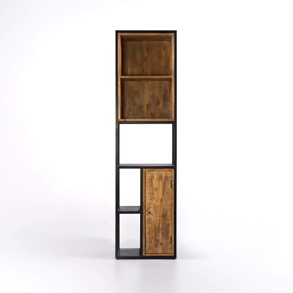 Boekenkast / wandrek in metaal en natuurlijk hout 50 cm – Diane
