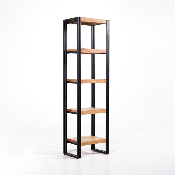 Industriële kolomkast in massief hout en metaal 50 x 180 – Liverpool