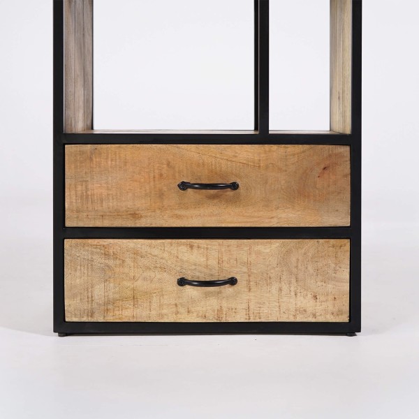 Industriële boekenkast van massief hout 60 x 185 cm – Walter