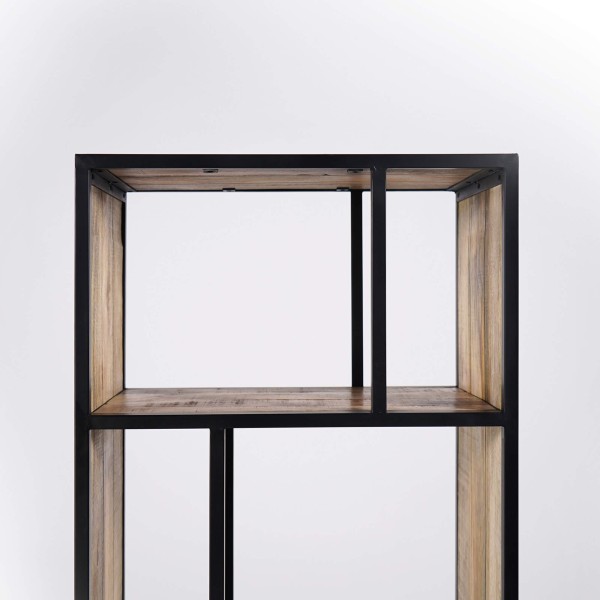 Industriële boekenkast van massief hout 60 x 185 cm – Walter