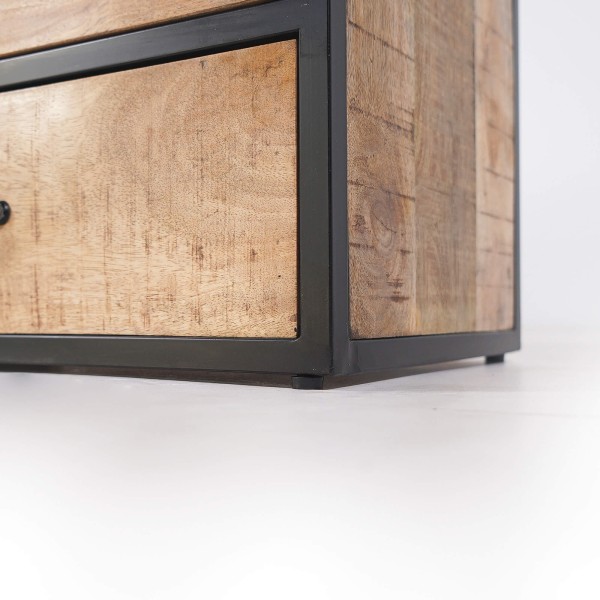 Industriële boekenkast van massief hout 60 x 185 cm – Walter