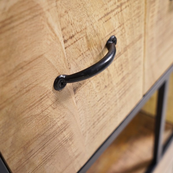 Industriële boekenkast van massief hout 60 x 185 cm – Walter