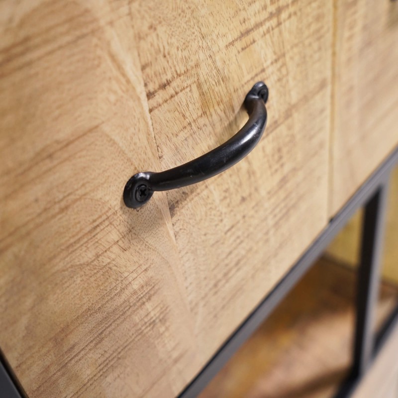 Industriële boekenkast van massief hout 60 x 185 cm – Walter