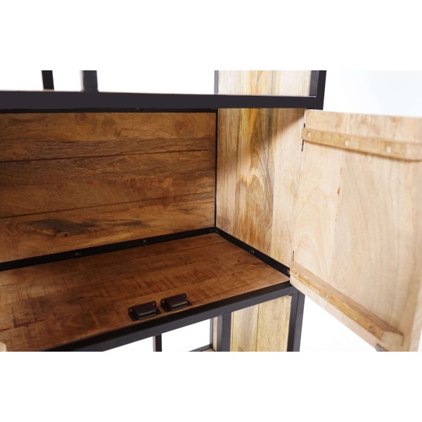Industriële boekenkast van massief hout 60 x 185 cm – Walter