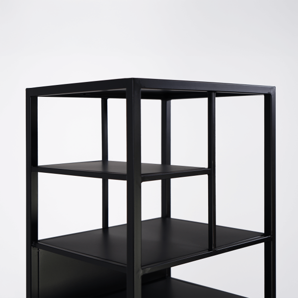 Zwarte metalen wandrek 40 x 180 cm – New York