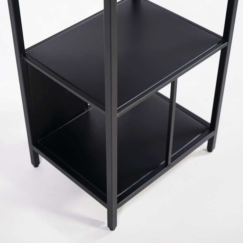 Zwarte metalen wandrek 40 x 180 cm – New York