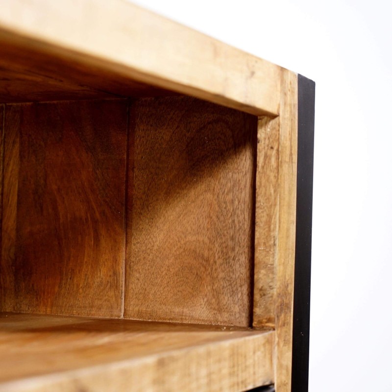 Kleine kast in metaal en mangohout - Kansas