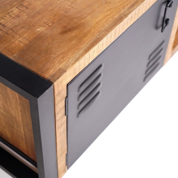 Massief houten en metalen TV-meubel 200 cm - Kansas