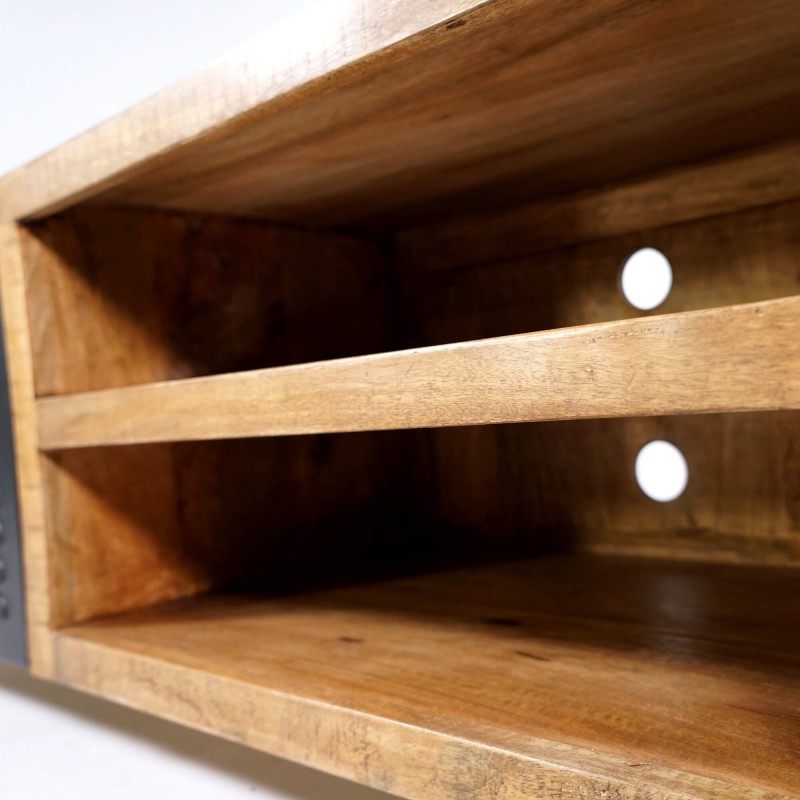 Massief houten en metalen TV-meubel 200 cm - Kansas