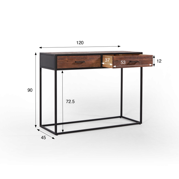 Industriële console van gerecycled hout - Recycled