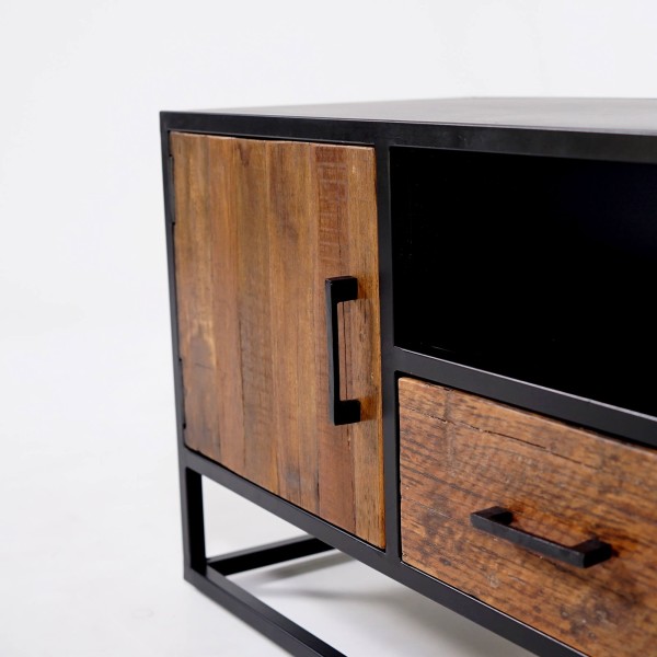 Industrieel TV-meubel van gerecycleerd hout - Recycled