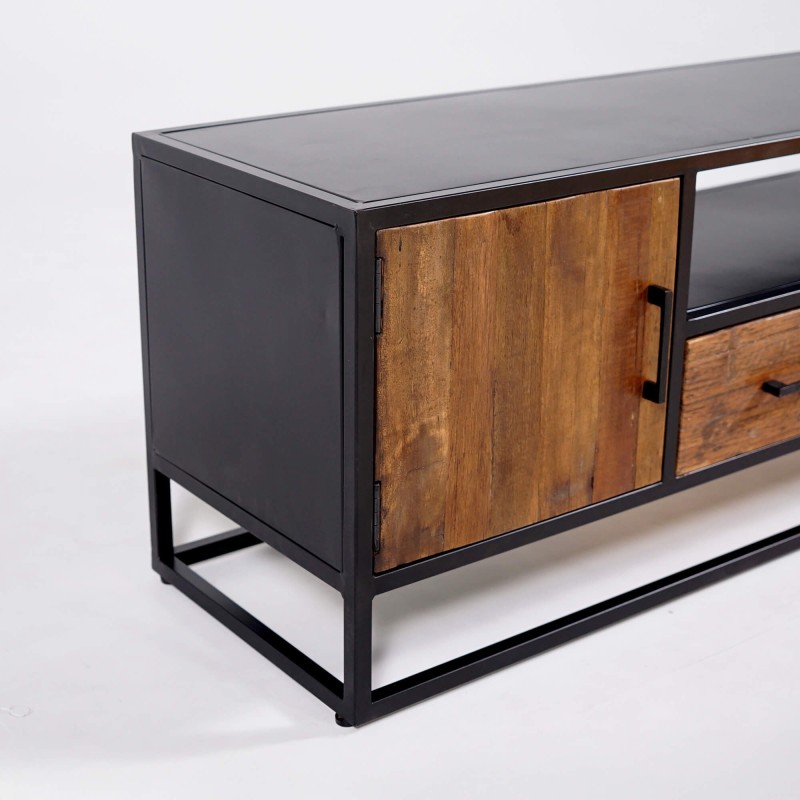 Industrieel TV-meubel van gerecycleerd hout - Recycled