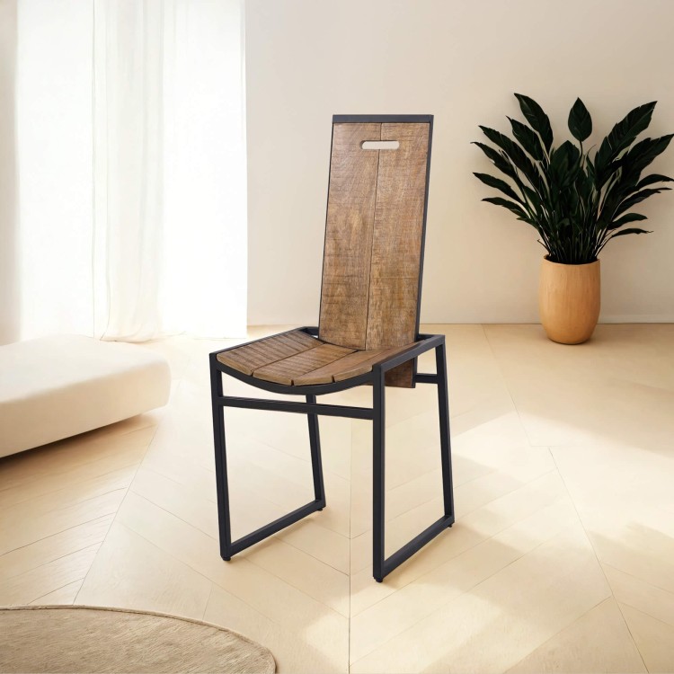 Houten en metalen stoel - Classy