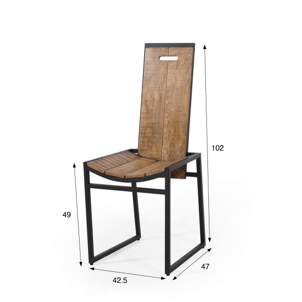 Houten en metalen stoel - Classy