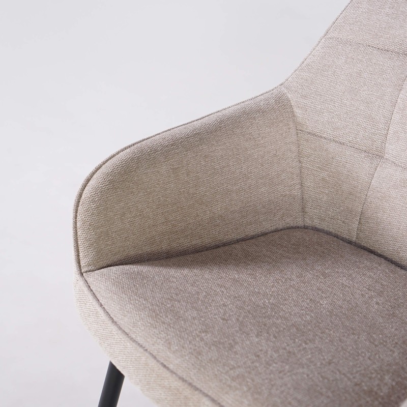 Eetkamerstoel in zandkleurige stof – Nolan Square