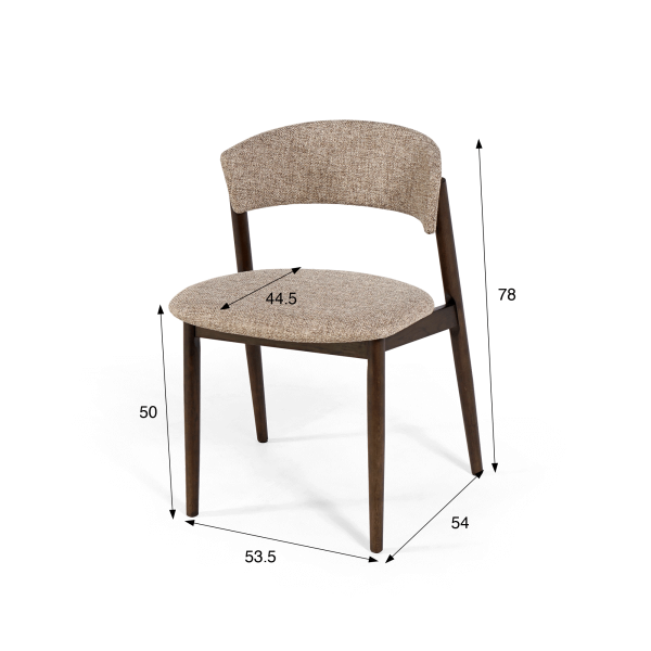 Eetkamerstoel in espressokleurige stof – Revere
