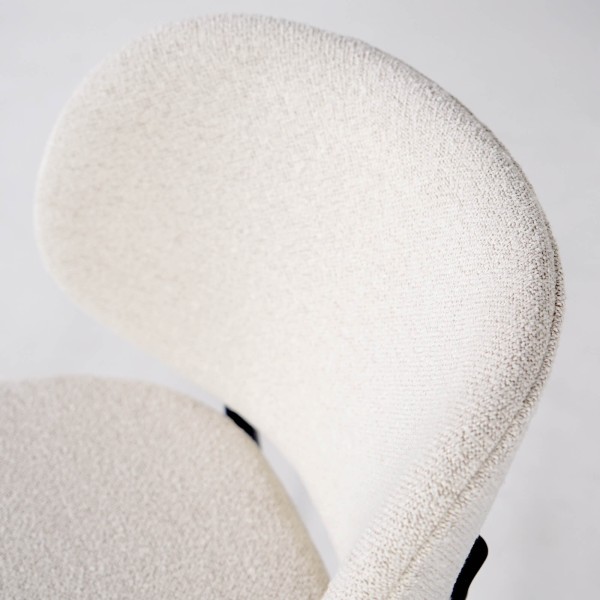 Eetkamerstoel in witte boucléstof - Swan