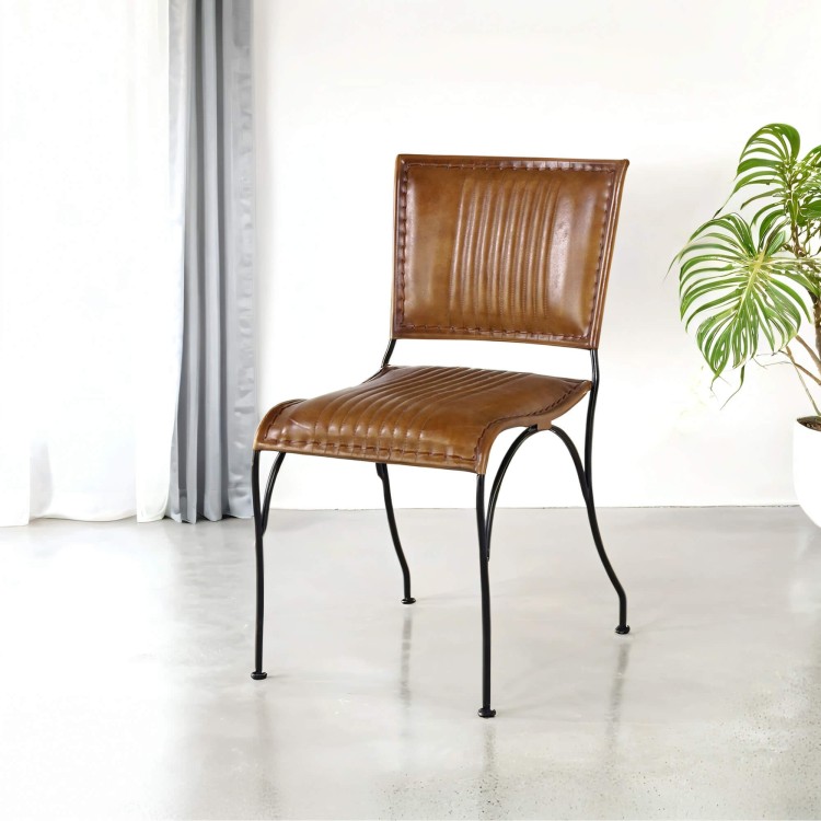 Vintage stoel in bruin leder – Cosy