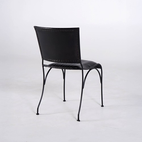 Vintage stoel in zwart leder – Cosy