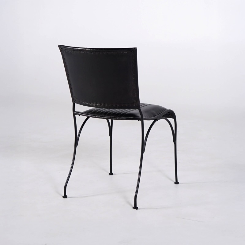 Vintage stoel in zwart leder – Cosy