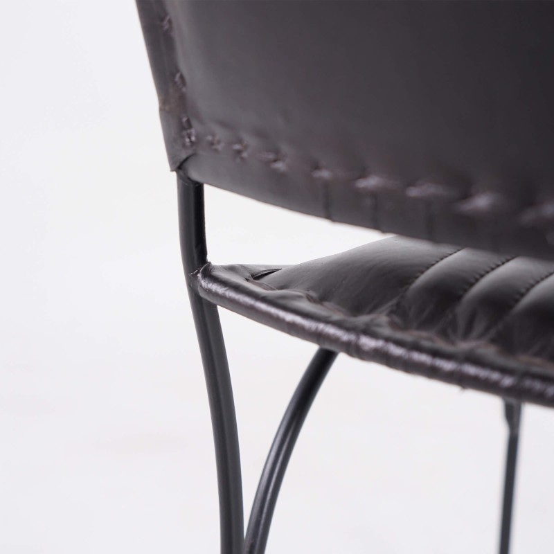 Vintage stoel in zwart leder – Cosy