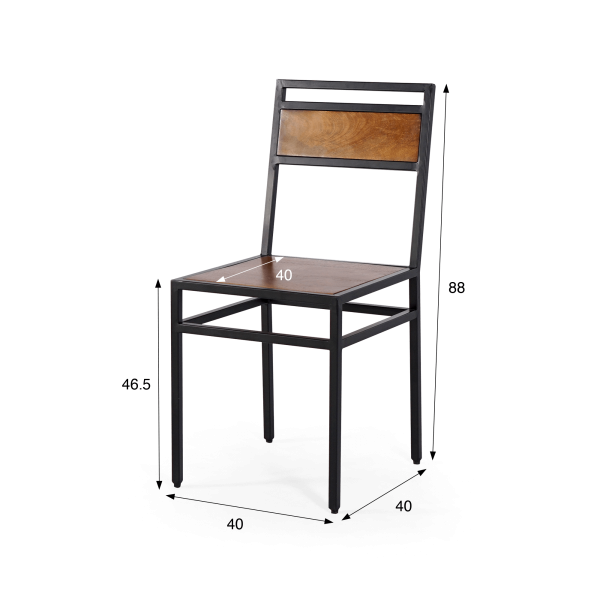 Houten en metalen stoel - Jen