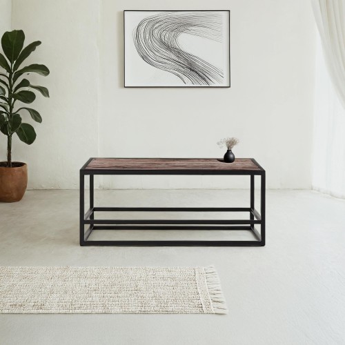 Salontafel van hout en metaal Recycled