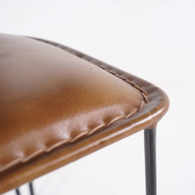 Metalen en vintage lederen stoel - Smart