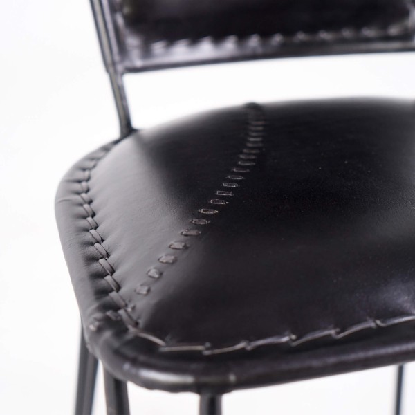Metalen en vintage lederen stoel - Smart