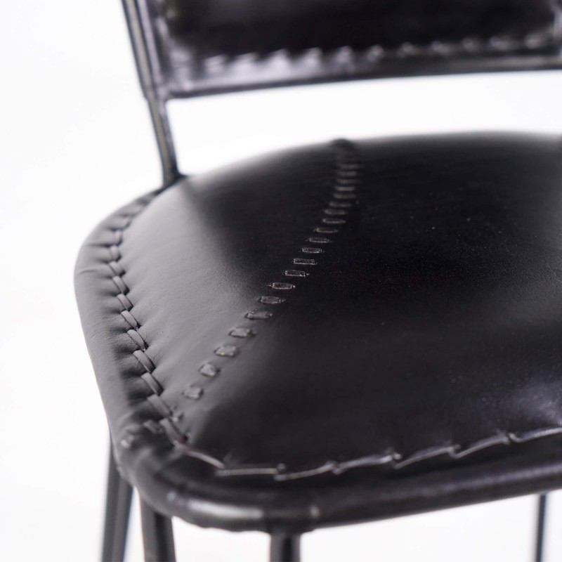 Metalen en vintage lederen stoel - Smart