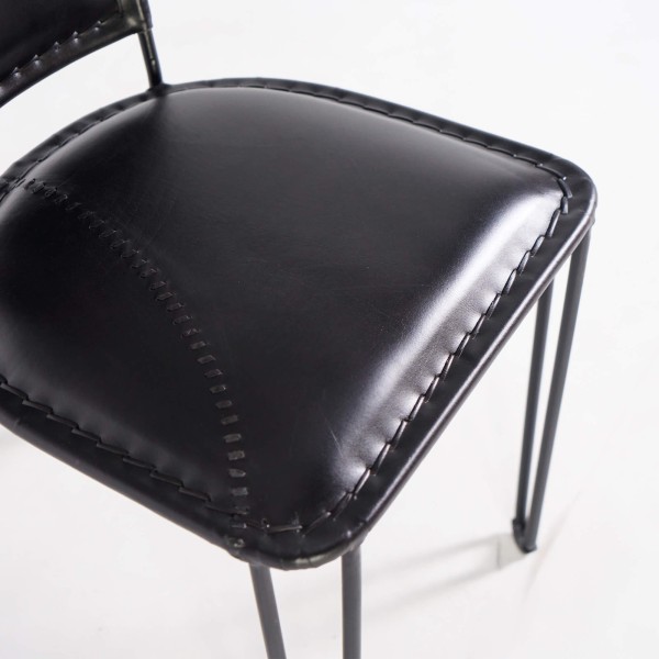 Metalen en vintage lederen stoel - Smart