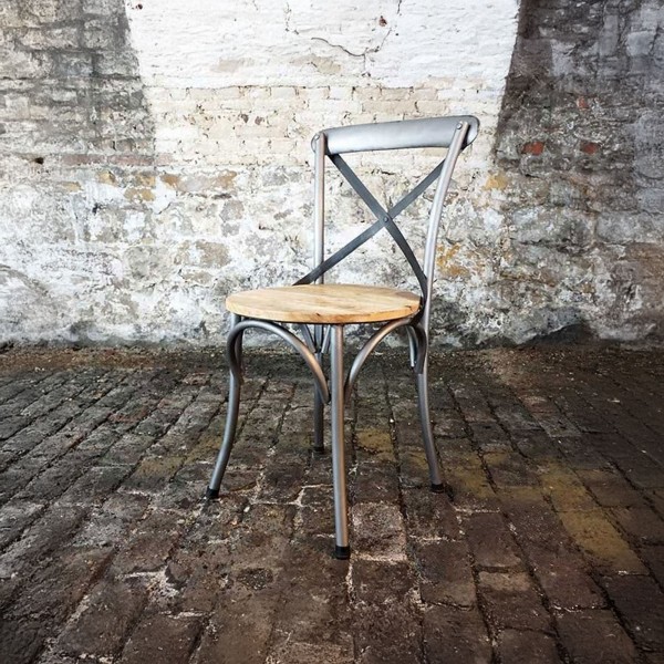 Bistro stoel hout en metaal