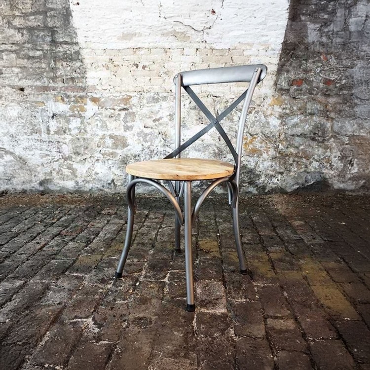 Bistro stoel hout en metaal