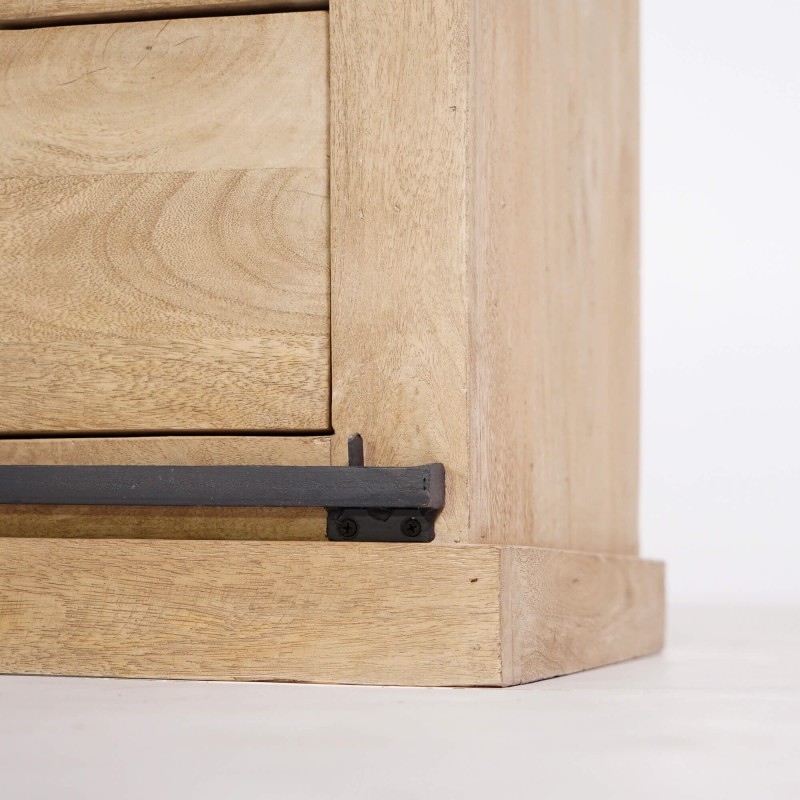 Industrieel dressoir in massief hout en metaal 200 cm – Detroit