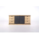 Industrieel dressoir in massief hout en metaal 200 cm – Detroit