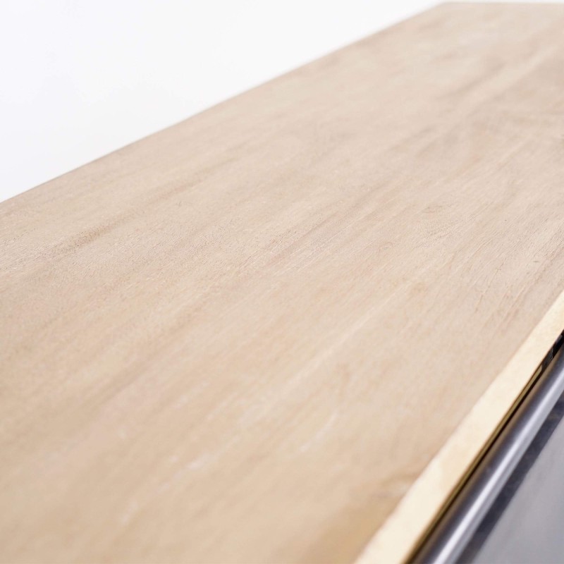 Industrieel dressoir van massief hout en metaal 150 cm - Detroit