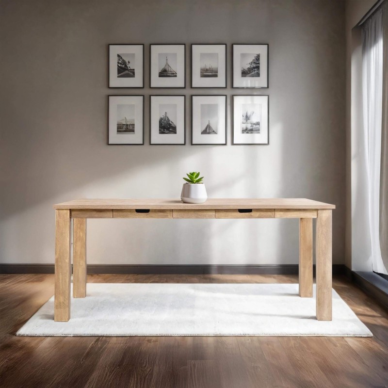 Eettafel van massief hout in industriële stijl – Detroit