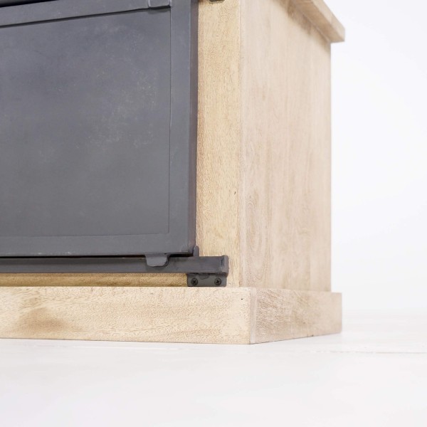 Meuble tv bois massif et metal style industriel​ 200 cm - Detroit