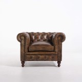 Chesterfield fauteuil in echt leder – Edward