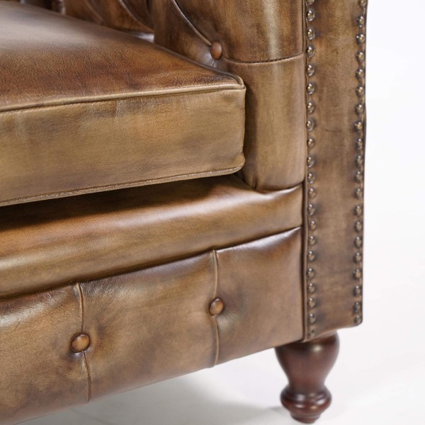 Chesterfield fauteuil in echt leder – Edward