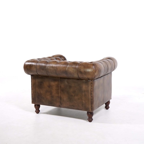 Chesterfield fauteuil in echt leder – Edward
