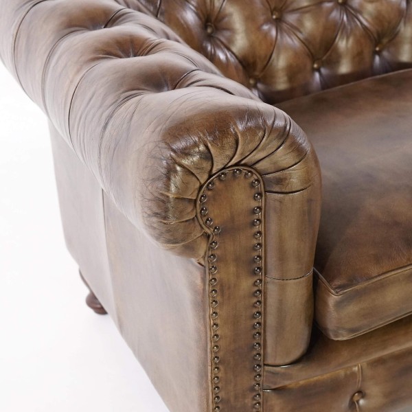 Chesterfield zetel in echt leder 2-zit – Edward