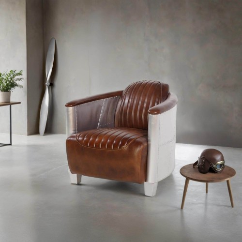 Leren aviator fauteuil